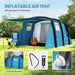 6 Person Inflatable Tent | Blue with TPU Air Beams and Removable Groundsheet - Little and Giant Explorers Outsunny