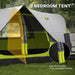 Camping Tent with 2000mm Waterproof Rainfly in Yellow (6 - 8 persons) - Little and Giant Explorers Outsunny