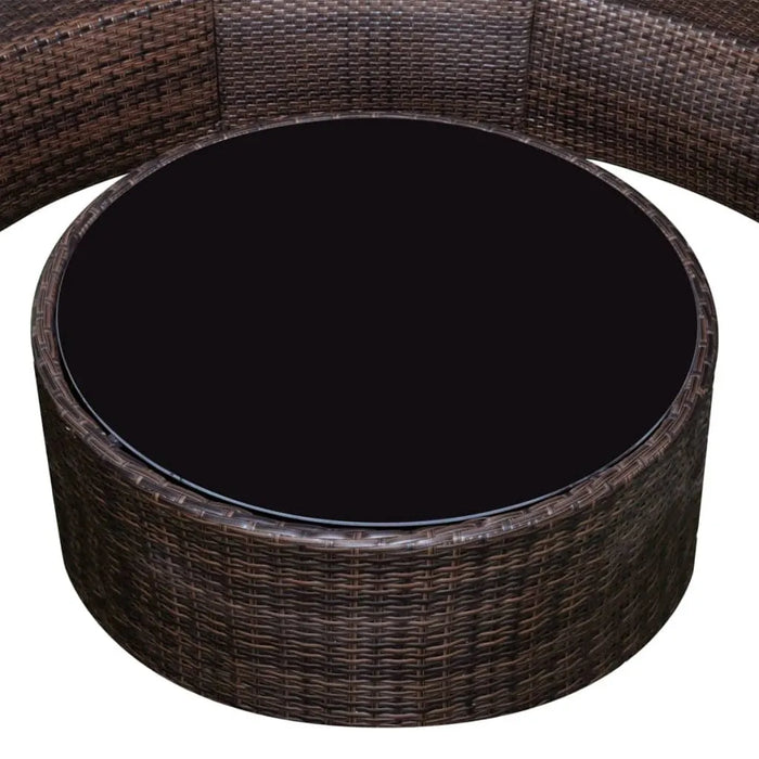 6 Piece Garden Lounge Set with Cushions in Brown and Poly Rattan - Little and Giant Explorers vidaXL