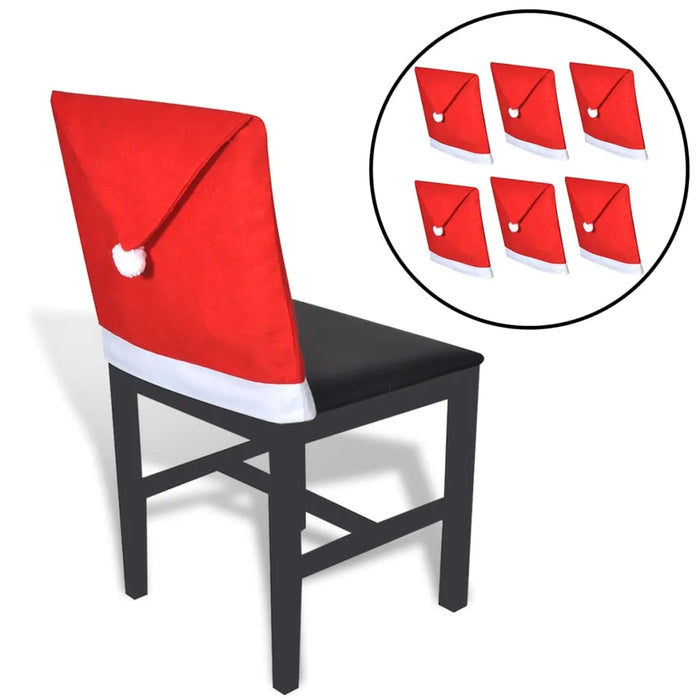 6 Santa Claus Hat - Chair Back Covers - Little and Giant Explorers vidaXL