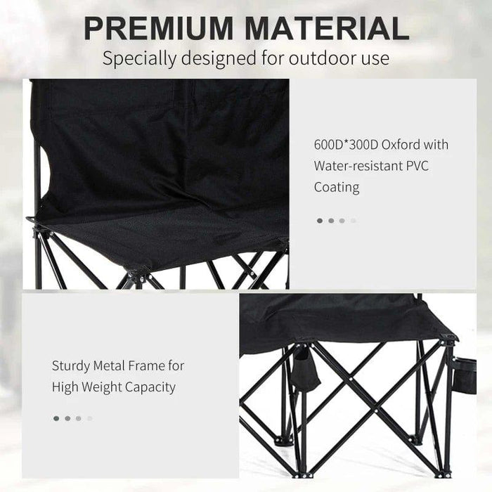 6 Seat Portable Folding Camping Bench with Cooler Bag - Little and Giant Explorers Outsunny