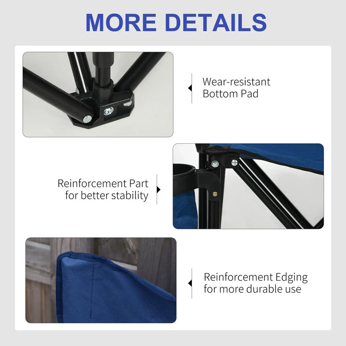 6-Seater Folding Sports Bench – Blue | Portable Team Sideline Chair with Cup Holders OUTSUNNY - Little and Giant Explorers Outsunny