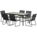 6 Seater Garden Dining Set with Soft Cushions in Grey - Little and Giant Explorers Outsunny