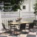 6 Seater Garden Dining Set with Soft Cushions in Natural Wood Finish - Little and Giant Explorers Outsunny