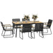 6 Seater Garden Dining Set with Soft Cushions in Natural Wood Finish - Little and Giant Explorers Outsunny