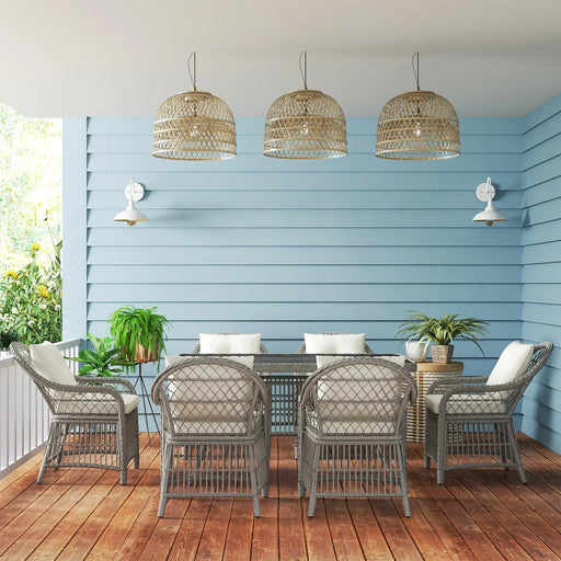 Rattan/Wicker Dining Set with Seat and Back Cushions - Little and Giant Explorers Outsunny