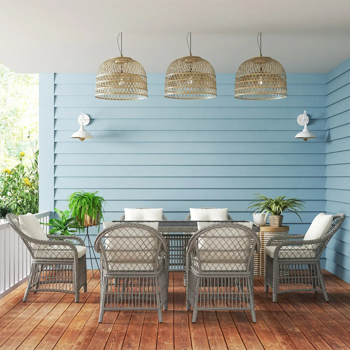 Rattan/Wicker Dining Set with Seat and Back Cushions - Little and Giant Explorers Outsunny