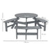 6 Seater Wooden Picnic Table and Bench Set in Grey - Little and Giant Explorers Outsunny