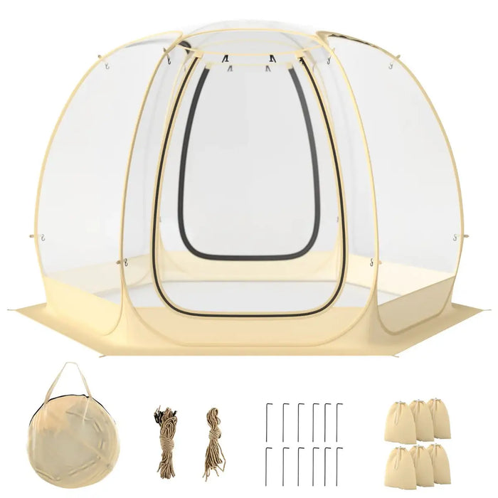 Spacious 6-Sided Pop-Up Bubble Tent (6 - 10 persons) - Little and Giant Explorers Costway