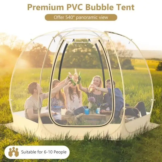 Spacious 6-Sided Pop-Up Bubble Tent (6 - 10 persons) - Little and Giant Explorers Costway