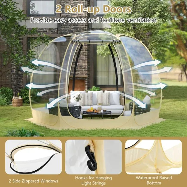 Spacious 6-Sided Pop-Up Bubble Tent (6 - 10 persons) - Little and Giant Explorers Costway