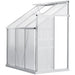 6 x 4ft Lean to Wall Walk-in Garden Greenhouse with Adjustable Roof Vent, Rain Gutter and Sliding Door - Little and Giant Explorers Outsunny