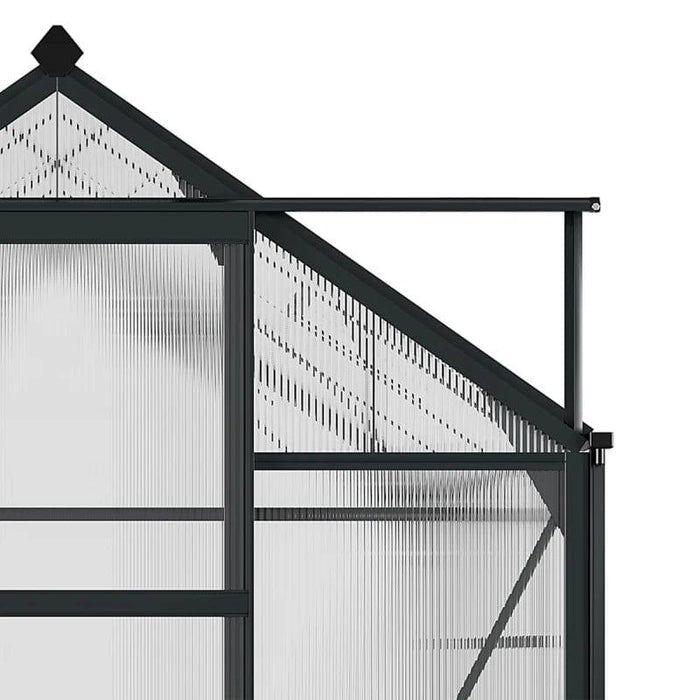 6 x 8ft Greenhouse with Slide Door, Window, Aluminium Frame and Foundation in Grey - Little and Giant Explorers Outsunny