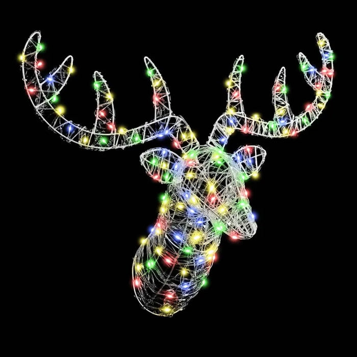 60cm Acrylic Reindeer Head – Multicolour LED Design | Indoor Christmas Decoration VIDAXL - Little and Giant Explorers vidaXL