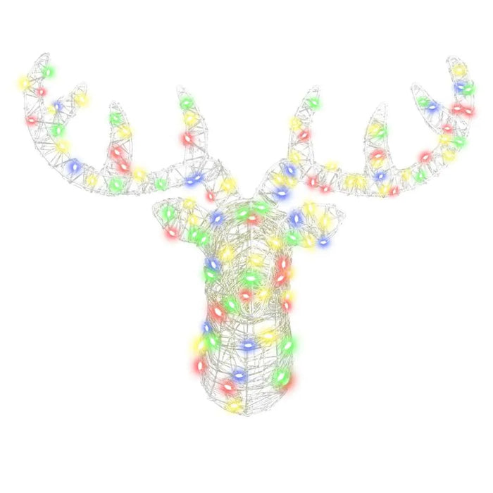 60cm Acrylic Reindeer Head – Multicolour LED Design | Indoor Christmas Decoration VIDAXL - Little and Giant Explorers vidaXL