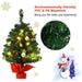 60cm Christmas Tree – Tabletop Pre-Lit Tree | Red Berries and Golden Balls COSTWAY - Little and Giant Explorers Costway
