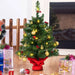 60cm Christmas Tree – Tabletop Pre-Lit Tree | Red Berries and Golden Balls COSTWAY - Little and Giant Explorers Costway