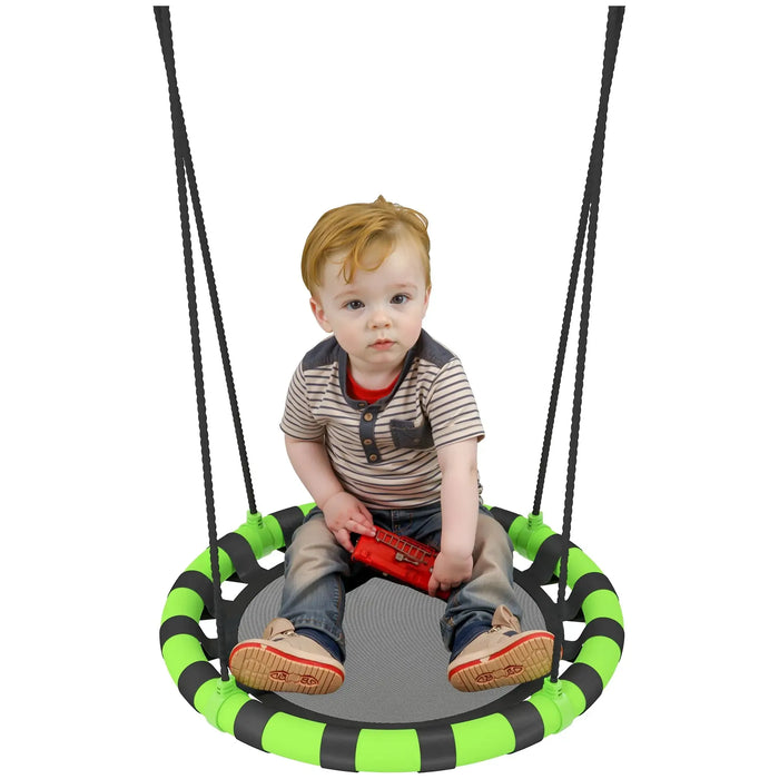 60cm Diameter Kid Nest Swing Seat in Green and Black - Little and Giant Explorers AIYAPLAY