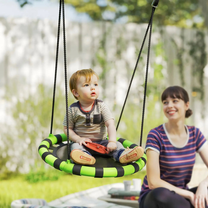 60cm Diameter Kid Nest Swing Seat in Green and Black - Little and Giant Explorers AIYAPLAY