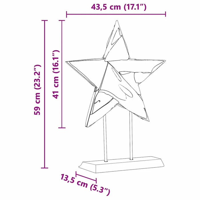 60cm Wooden Christmas Star - Rustic Teak Wood Design | Handcrafted Festive Decoration VIDAXL - Little and Giant Explorers vidaXL