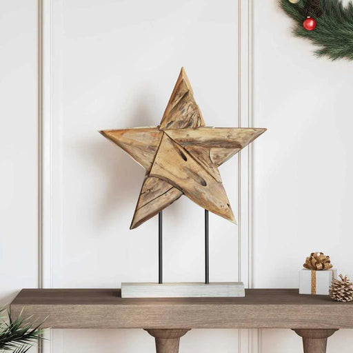 60cm Wooden Christmas Star - Rustic Teak Wood Design | Handcrafted Festive Decoration VIDAXL - Little and Giant Explorers vidaXL