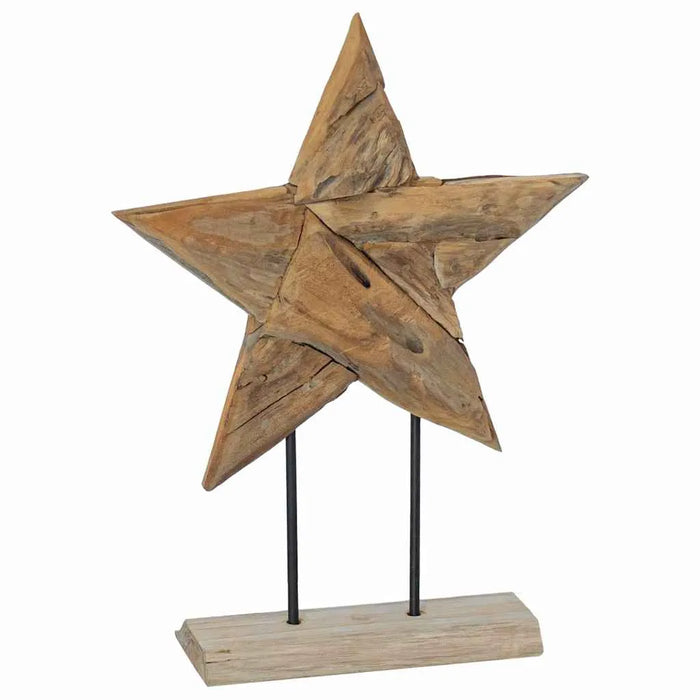 60cm Wooden Christmas Star - Rustic Teak Wood Design | Handcrafted Festive Decoration VIDAXL - Little and Giant Explorers vidaXL