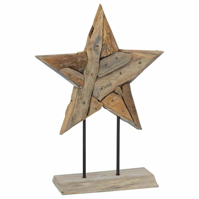 60cm Wooden Christmas Star - Rustic Teak Wood Design | Handcrafted Festive Decoration VIDAXL - Little and Giant Explorers vidaXL
