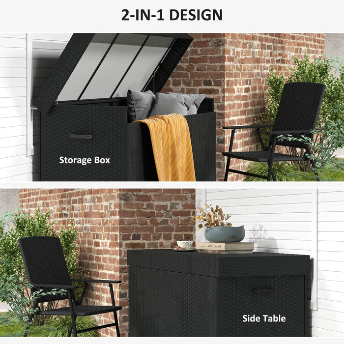 Rattan Storage Box in Black 627 L - Little and Giant Explorers Outsunny