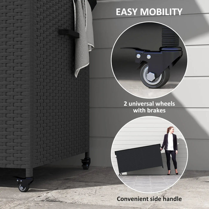 Rattan Storage Box in Black 627 L - Little and Giant Explorers Outsunny