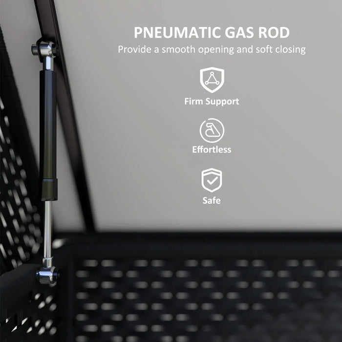 Rattan Storage Box in Black 627 L - Little and Giant Explorers Outsunny