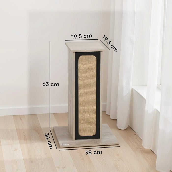 63cm Cat Scratching Post – Tall Dual-Texture Post | Sisal and Corrugated Cardboard PAWHUT - Little and Giant Explorers PawHut