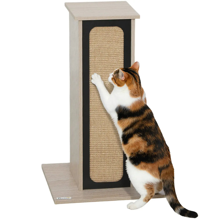 63cm Cat Scratching Post – Tall Dual-Texture Post | Sisal and Corrugated Cardboard PAWHUT - Little and Giant Explorers PawHut