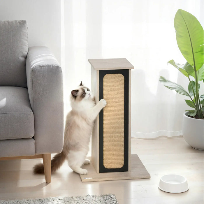 63cm Cat Scratching Post – Tall Dual-Texture Post | Sisal and Corrugated Cardboard PAWHUT - Little and Giant Explorers PawHut