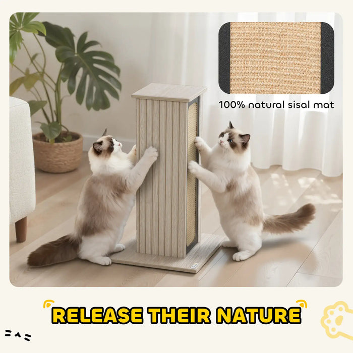 63cm Cat Scratching Post – Tall Dual-Texture Post | Sisal and Corrugated Cardboard PAWHUT - Little and Giant Explorers PawHut