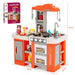 67-Piece Kids Kitchen Play Set - Orange | Lights, Sounds and Steam COSTWAY - Little and Giant Explorers Costway