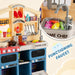 69-Piece Kids Kitchen Playset – Blue | Pretend Cooking Set - Lights and Water Circulation COSTWAY - Little and Giant Explorers Costway