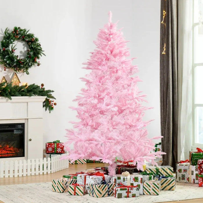 6FT Artificial Christmas Tree in Pink - Little and Giant Explorers HOMCOM