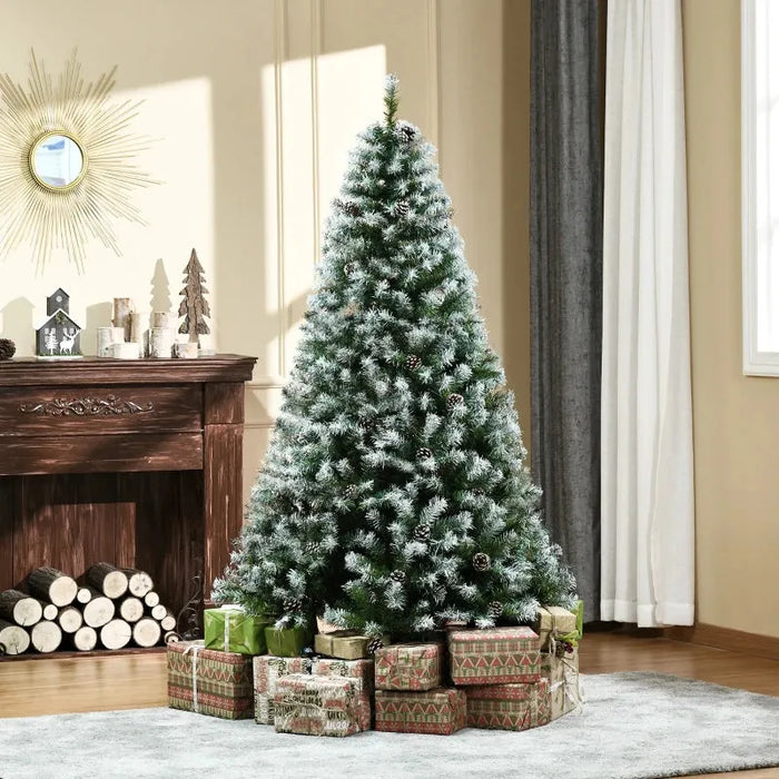 6FT Artificial Christmas Tree with Pine Cones - Little and Giant Explorers HOMCOM