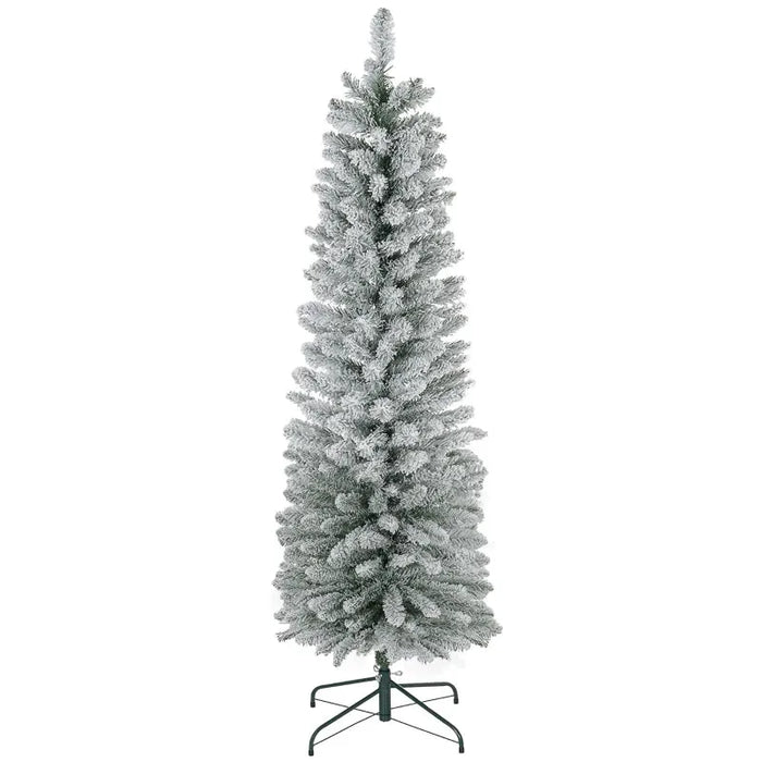 6FT Artificial Snowy Pencil Christmas Tree - Little and Giant Explorers HOMCOM