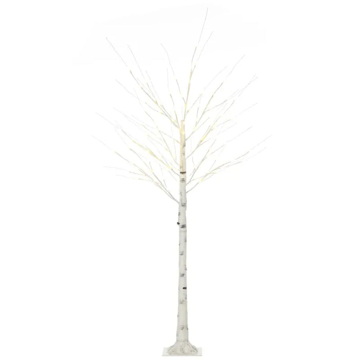 6FT Artificial White Birch Tree with Warm White Pre-Lit LED Light - Little and Giant Explorers HOMCOM