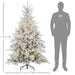 6FT Bushy Snow-Flocked Artificial Christmas Tree with LED Lights - Little and Giant Explorers HOMCOM