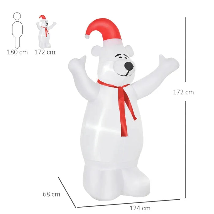 6FT Christmas Inflatable Bear - Little and Giant Explorers HOMCOM