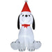 6FT Christmas Inflatable Puppy Dog Wearing Santa Hat - Little and Giant Explorers HOMCOM