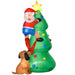 6FT Christmas Inflatable Tree with Santa Claus and Dog - Little and Giant Explorers HOMCOM