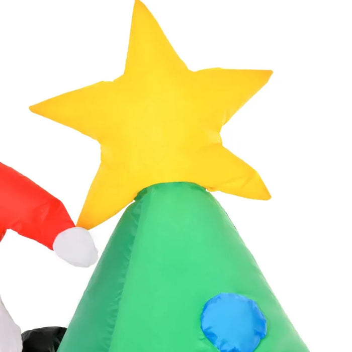 6FT Christmas Inflatable Tree with Santa Claus and Dog - Little and Giant Explorers HOMCOM