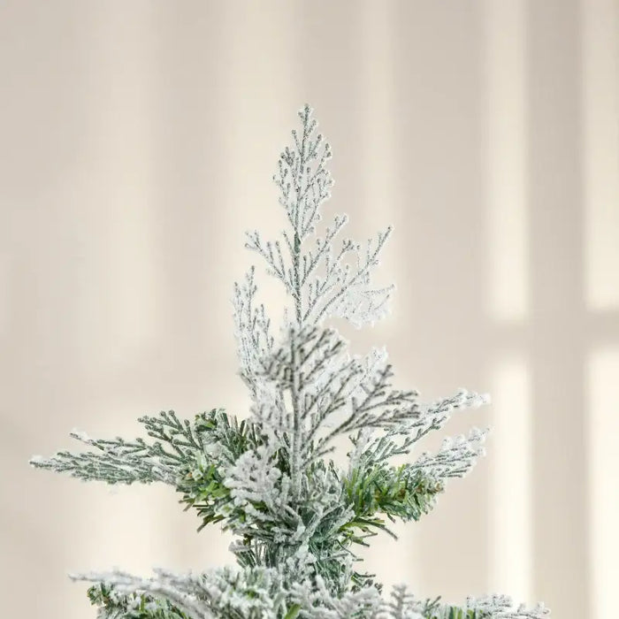 6ft / 7ft / 7.5ft Frosted Tip Artificial Christmas Tree | Bare Snow-Dusted Winter Design HOMCOM - Little and Giant Explorers HOMCOM