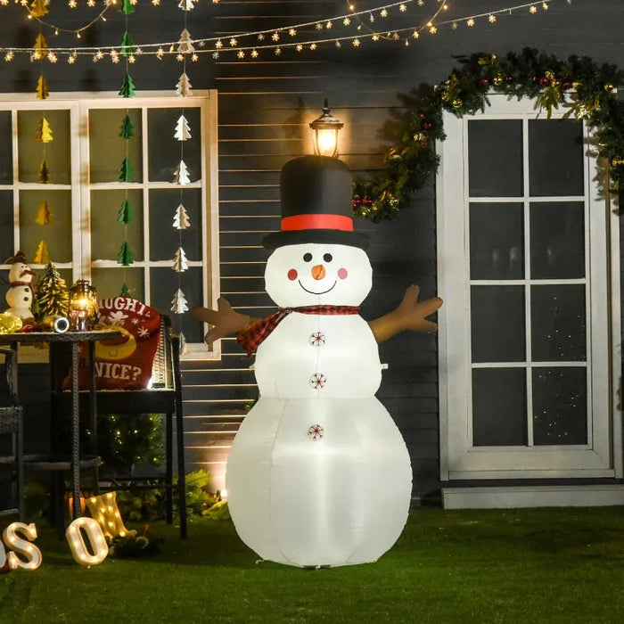 6FT Giant Inflatable Snowman with LED Lights - Little and Giant Explorers HOMCOM