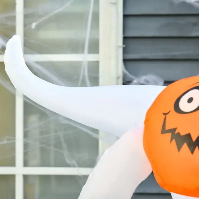 6ft Halloween Inflatable Ghost with Pumpkin | LED Lights - Indoor and Outdoor Use HOMCOM - Little and Giant Explorers HOMCOM
