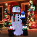 6FT Inflatable Christmas Snowman with Three Penguins - Little and Giant Explorers HOMCOM