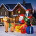 6ft Inflatable Santa Sleigh with Reindeer and Penguin | LEDs and Blower OUTSUNNY - Little and Giant Explorers Outsunny